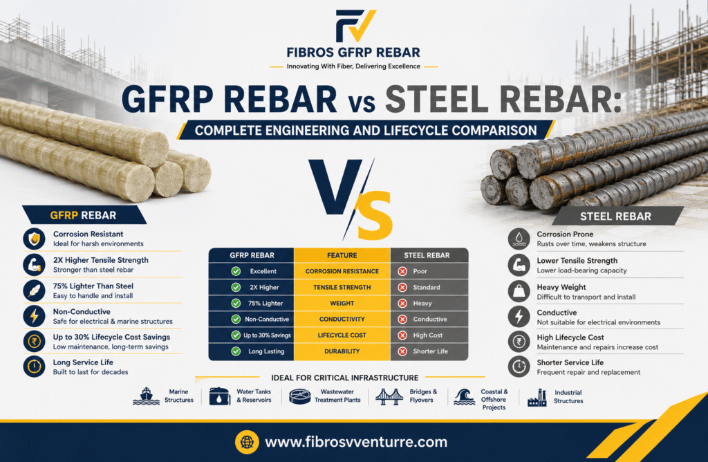 GFRP Rebar vs Steel Rebar: Complete Engineering and Lifecycle Comparison